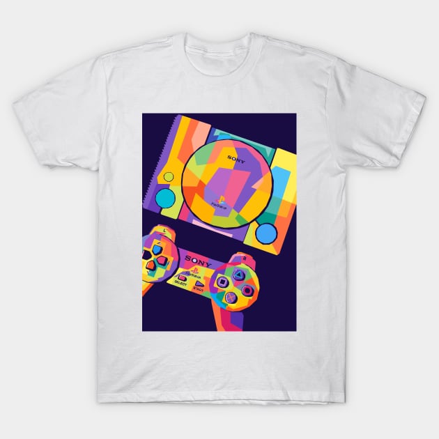 Playstation 1 Wpap Pop Art T-Shirt by Zet Art